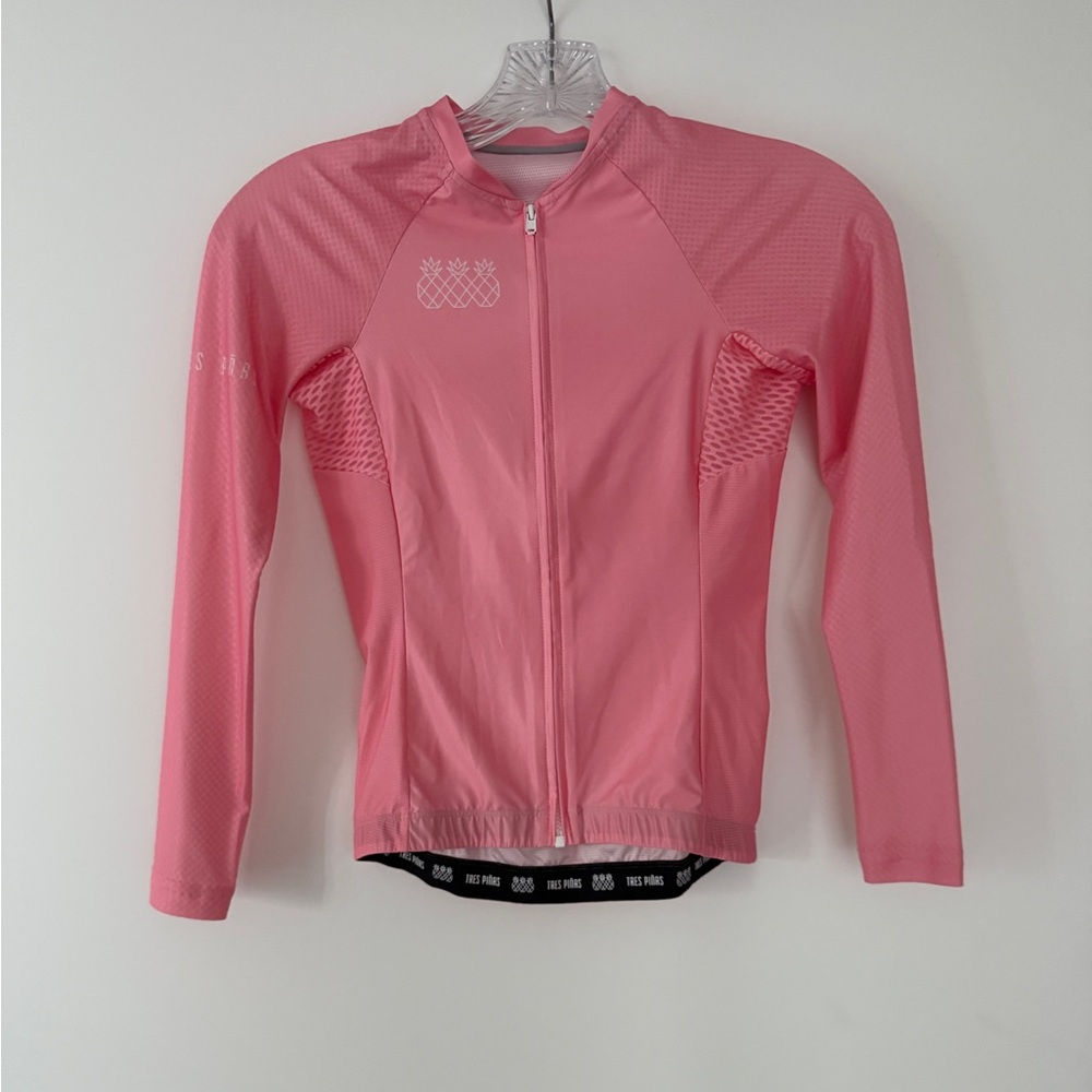 Tres Pinas Pink Long Sleeve Cycling Jersey